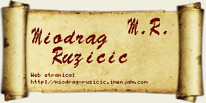 Miodrag Ružičić vizit kartica
